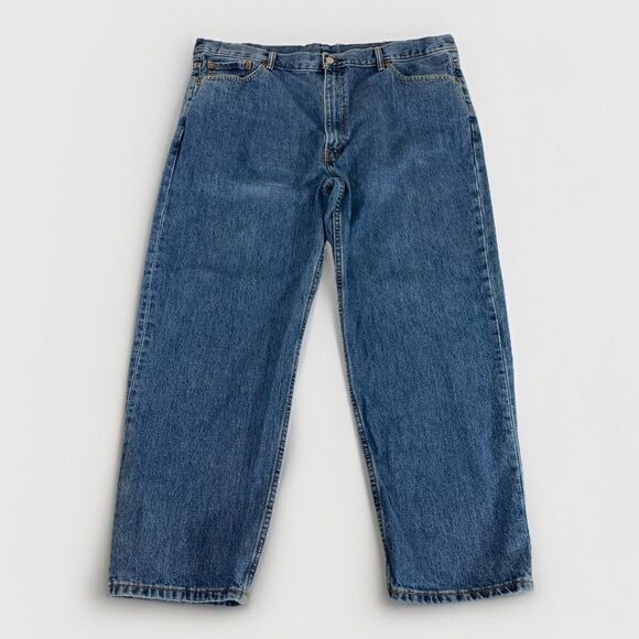 Flaw Levi’s 550 Jeans Men’s 44x30 Blue Denim Relaxed Fit Straight Leg Workwear - Picture 1 of 15